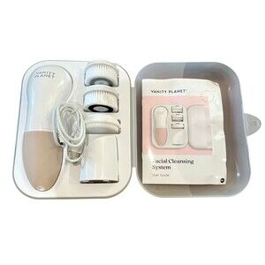 Vanity Planet Facial Cleansing System w 3 Brush Heads - New Without Box